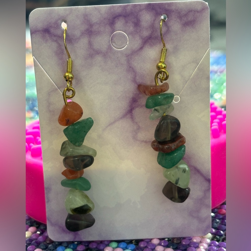 Authentic natural stone earrings